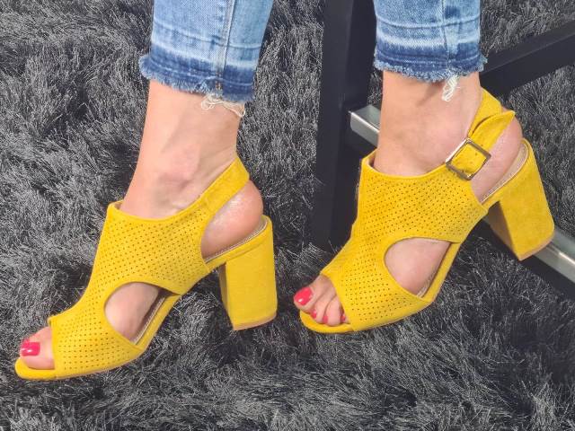 Sandale dama galbene Teodora biashoes.ro imagine reduceri